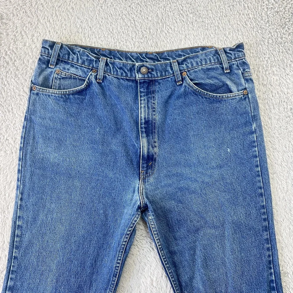 Levi's 517‎ Orange Tab Jeans Mens 40x29 Blue Straight Relaxed Fit Distressed